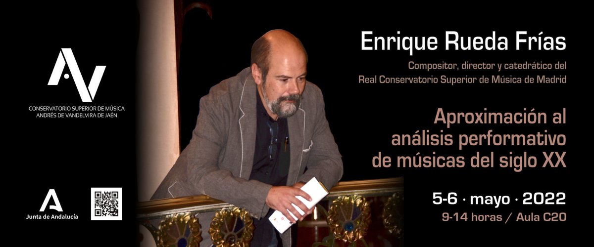 CSMJaen's tweet photo. ¡¡Atención profesorado y alumnado del @csmjaen 
Los próximos 5 y 6 de mayo tendremos en nuestro centro a Enrique Rueda, Catedrático del RCSM de Madrid, para ofrecernos un curso de Análisis Musical.
¡¡Quedan pocas plazas!!
Inscripción e información en https://t.co/hLmf5t39C3 https://t.co/SZzUKx6nIo