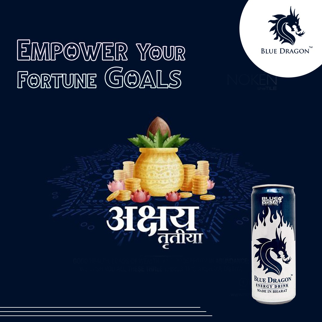 blue_vista's tweet photo. May you savour good health &amp; prosperity forever! 
💰💎🎁✨
Heartfelt greetings on Akshaya Tritiya.⚡✨
#BlueDragon #EnergyDrink #vocalforlocal #MadeInBharat #MadeInIndia #akshayatritiya2022  #festivevibes #festival #devotion  #HappyAkshayaTritiya #AkhaTeej #empower #fortunegoals https://t.co/5IxzA5zSbN