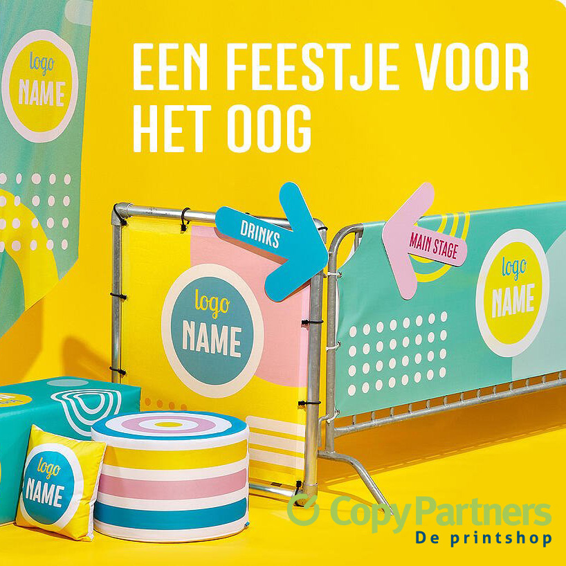 Een feestje voor het oog - mailchi.mp/1ff412fffb69/e… Ga jij een evenement of festival organiseren en wil je er zeker van zijn dat de branding van jouw evenement tot in de puntjes is geregeld en ook duurzaam is? CopyPartners regelt evenement aankleding in kleur en in de huisstijl.