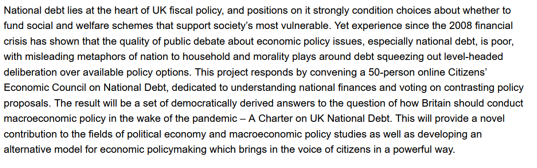 Reema__Patel's tweet photo. Morning!

Our research partners @KingsCollegeLon are hiring for a research assistant to work on a Citizens' Economic Council on National Debt. With inflation soaring, fiscal policy is a very hot topic indeed... #citizenseconomy #delibwave

https://t.co/I0IKXqkee6 https://t.co/q8B01qLYWE