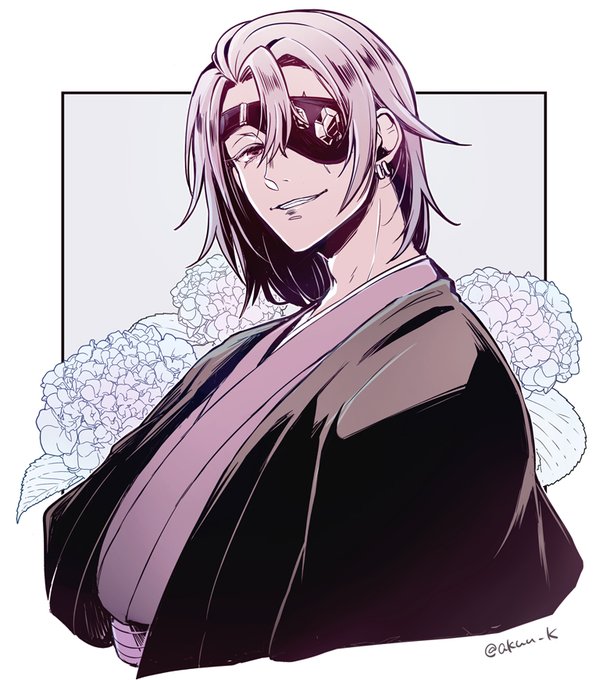 akuuさんがTwitterに投稿した宇髄天元(鬼滅の刃)のイラスト。