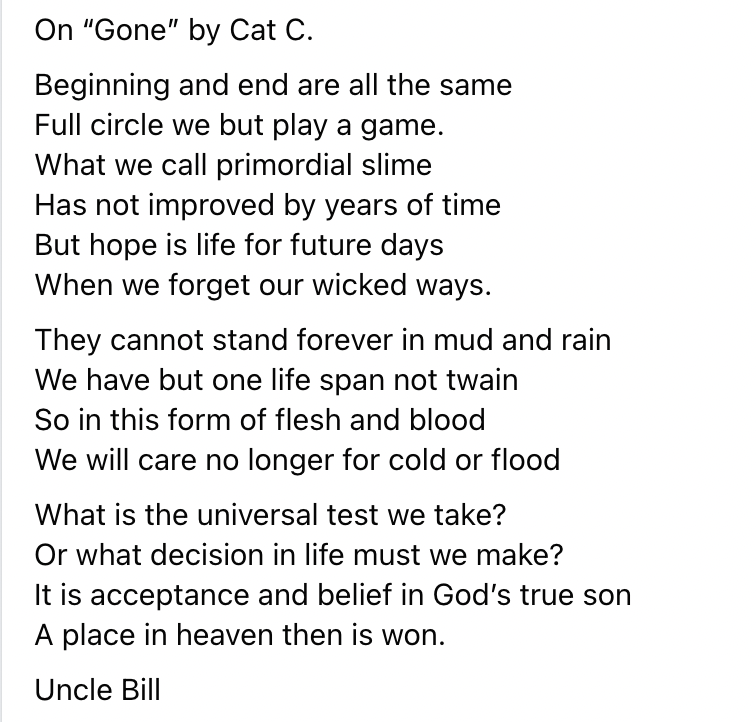 catconnor's tweet photo. And then there's this one from Uncle Bill:
#Killerbyte
He was quite a religious man but coped quite well with me as a niece. #FromADistance :) :) https://t.co/4kNxHgSMjm