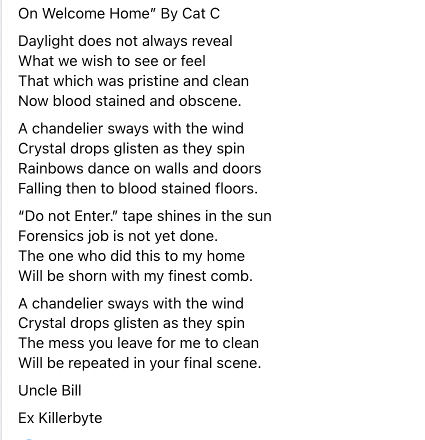 catconnor's tweet photo. 10 years ago (according to FB) my Uncle Bill wrote me a couple of poems after reading #Killerbyte https://t.co/TckxY8NgcH
