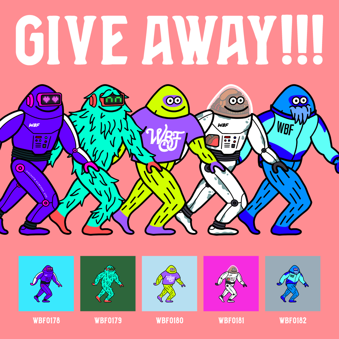 walkingbigfoot's tweet photo. ✨🦍NFT GIVEAWAY🦍✨
Giveaway企画第二弾！
POPなカラーのビックフット（Polygon）を抽選で5名様にプレゼント🎁

［応募条件］
🟣Follow @walkingbigfoot
🟣RT

［締切］
2022/5/4 23:00

※種類はランダム
当選された方にDMでご連絡します！
ご応募よろしくお願いします✨
#nft #NFTGiveaway https://t.co/3FTJREWoc0