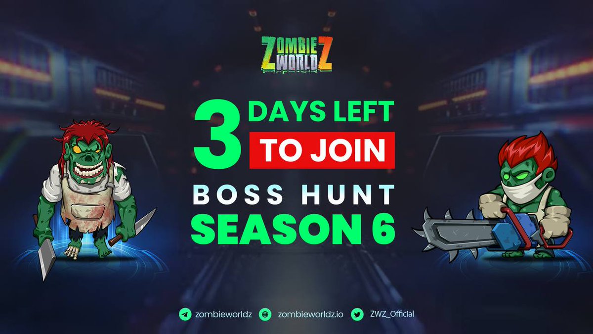ZWZ_Official's tweet photo. ⏳ THREE DAYS LEFT TO JOIN BOSS HUNT SEASON 6 ⏳

⏰ TIME: 00:00 UTC April 30, 2022 to 00:00 UTC May 6, 2022

👉 More details of rewards https://t.co/r1D6ApUqxA

Quickly enter the game and conquer now, Heroes! 😍

➡️ More detail: https://t.co/WPKuImWHbV https://t.co/8gGIQySqz4