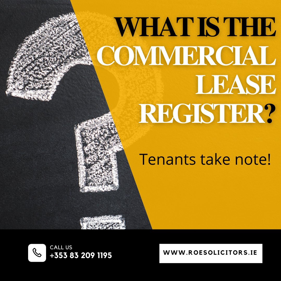 Why Tenants Need to Know what the Commercial Lease Register is

#lease #commercialproperty #tenants #commercialleaseregister
roesolicitors.ie/what-is-the-co…