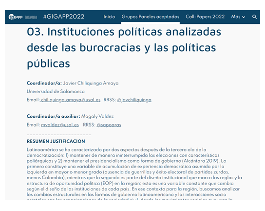 GIGAPP's tweet photo. 📌📢‼️ #lastcall #callpapers #GIGAPP2022 “Instituciones políticas analizadas desde las burocracias y las #políticaspúblicas coord. @javchiliquinga @sapoaras @USAL [Quedan solo 5 días ¡Último días!] https://t.co/Z3Wtl6O59l https://t.co/V4q3zfTPtU