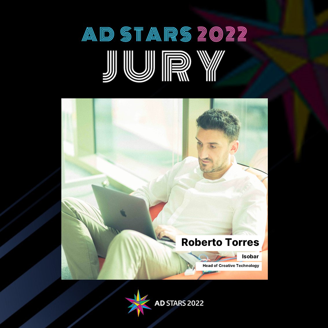 Orgullosos de anunciar que Roberto Torres, Head of Creative Tech en Isobar, será parte del jurado del festival internacional sin ánimo de lucro @_ADSTARS 2022, para evaluar las mejores y más vanguardistas ideas creativas. 
#creativity #technology