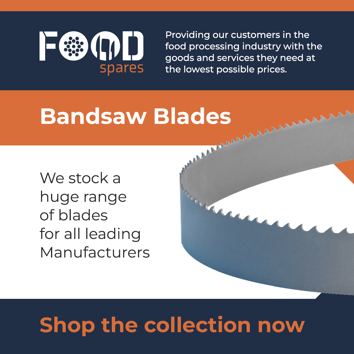 SHOP our collection of bandsaw blades today. We supply blades in 3 different configurations 10 Skip (10SPS), 4 Skip (4TPI) and 3 Skip (3 TPI) but with other options available. We stock blades for all the leading bandsaw manufacturers.

Shop today here https//foodspares.co.uk
