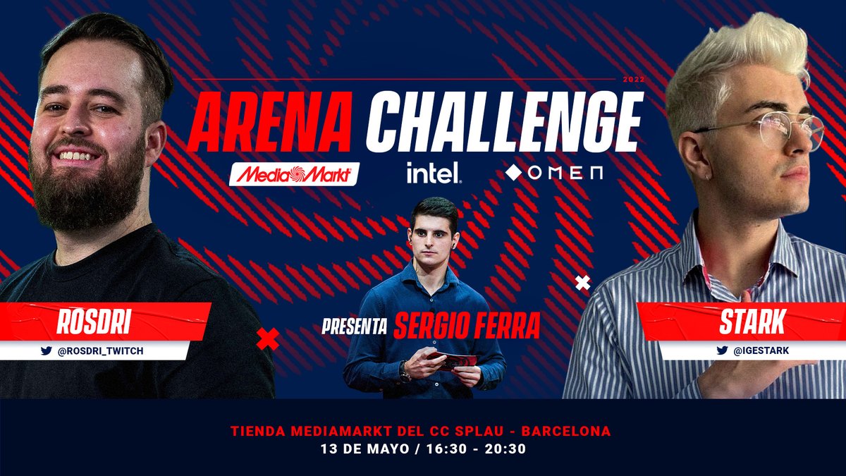 🔥¡Este viernes 13 de mayo se arma!🔥

Únete al #ArenaChallenge de <a href="/MediaMarktGames/">MediaMarkt Games</a>, <a href="/Intel_Spain/">Intel España</a> y <a href="/OMENbyHP_es/">OMEN España</a> y consigue magníficos premios y la oportunidad de conocer (y jugar contra) <a href="/iGeStarK/">StarK</a>:

📆13 de mayo
📍CC Splau, Barcelona