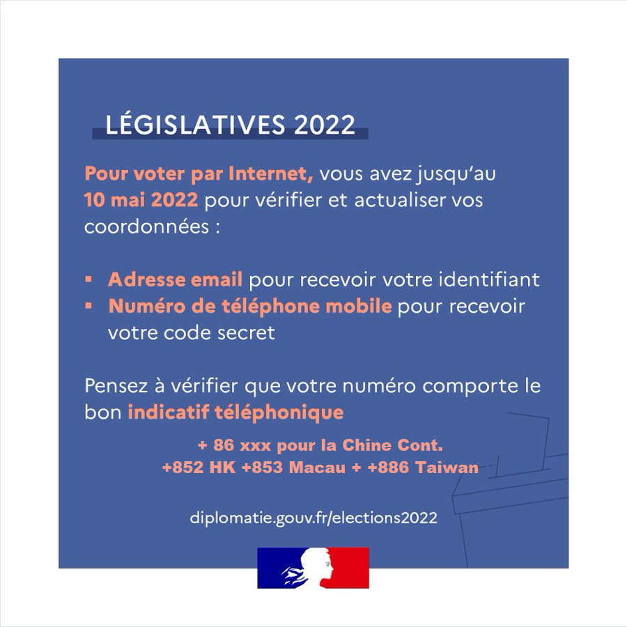 PIERREMIROCHNI1's tweet photo. #Législatives2022 Afin de voter par Internet, pensez à vérifier vos coordonnées avant le 10 mai pour vous assurer que votre adresse email 📧 et votre numéro de téléphone 📱 sont bien valides ! @catyamartin #catyamartin #uniondroite #lesrepublicains https://t.co/QKlh60JHrL