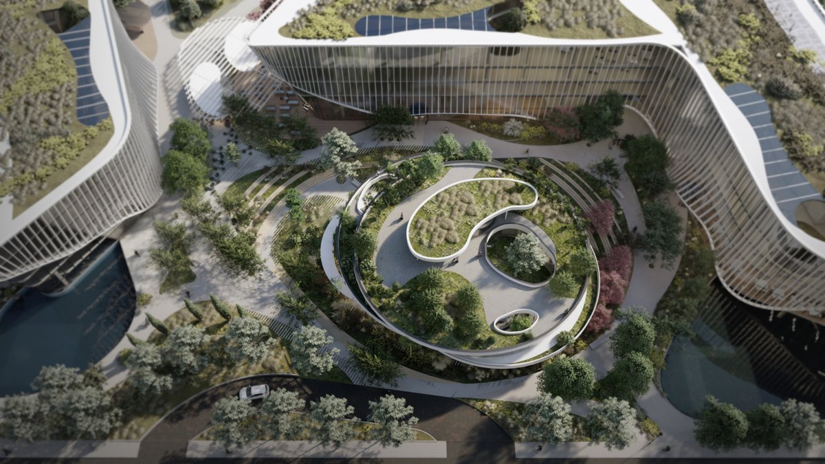 amarchitects_'s tweet photo. A&amp;M joined forces with Aeter Architects to design an ambitious development in the heart of Marousi business district. 
This large-scale office project was aiming to become a new landmark with mixed uses, able to influence the future work trends.
.
#officecomplex #officepark https://t.co/aZcsBnVYSr