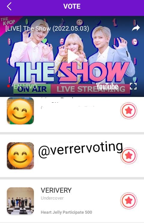 [GIVEAWAY]
VERRER VOTING TEAM first giveaway! 
VERRERs, show us your live vote for Undercover on The Show (pic)!

WW
One winner (can change)
Prize: VRVR album photocard
Deadline: Undercover promotion ends