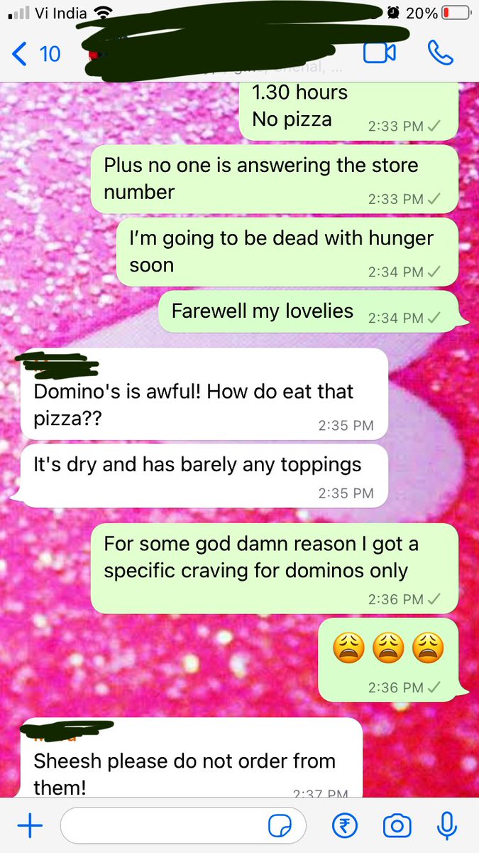 Pinks_Forever_'s tweet photo. @CareDominos Look at the feedback your pizza gets. I’m really regretting my decision https://t.co/HjCOmufSlh