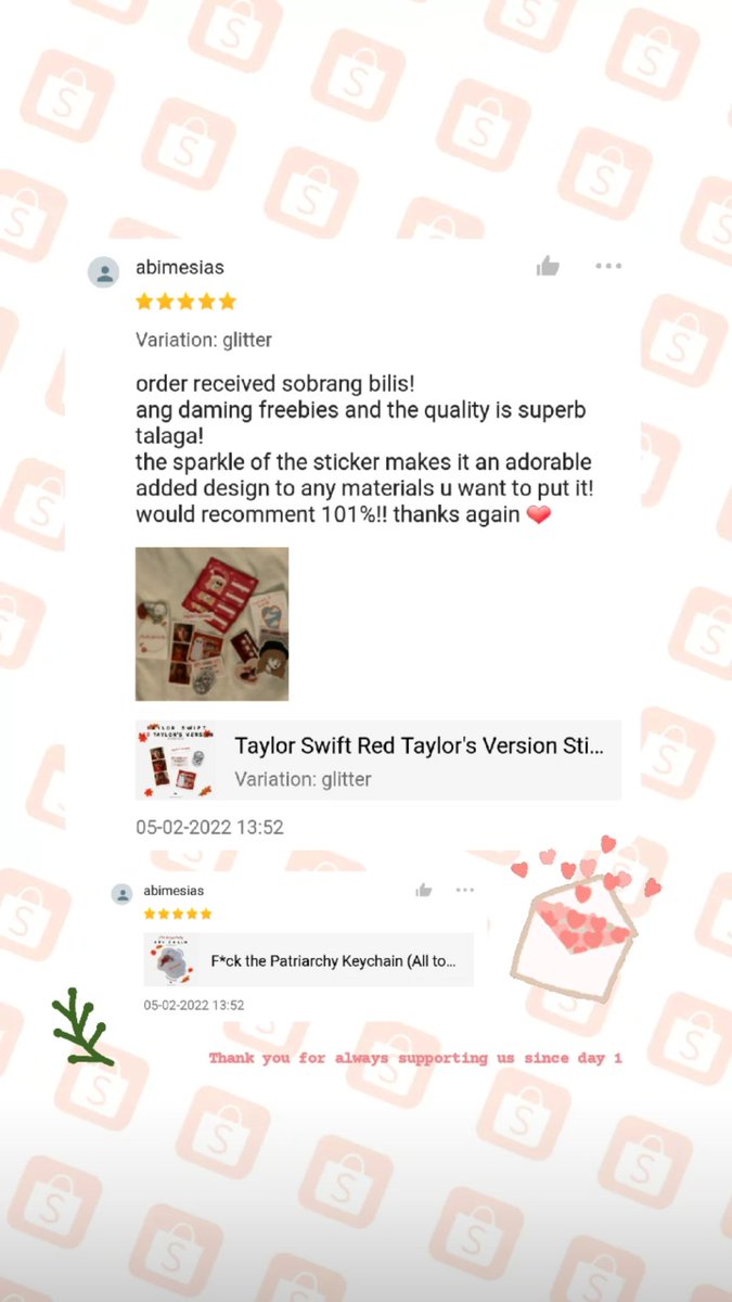 hoykanvas's tweet photo. Time for shop reviews ♡

Thank you very much for supporting our smol shop :">

(((we accepts custom stix, keychain, mugs and jowa recommendations jk)))

Ig: https://t.co/QOMkCM2BLp
Shopee: https://t.co/S61N63GoZ5

1/N https://t.co/DAn4jeJP7t