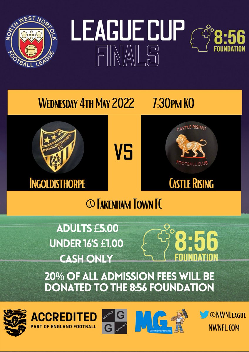 Tomorrow see's Fakenham Town host the second of our 2021/22 League Cup Finals 🏆🏆🏆