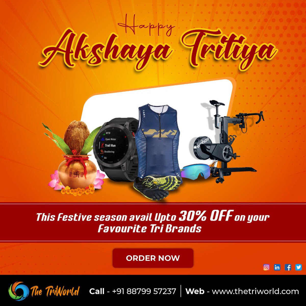 thetriworld1's tweet photo. Festive Offer on our entire product catalogue. Visit https://t.co/Mn3IXqUhSd now ! @Garmin_India @oakley @wahoofitness @Elite_cycling https://t.co/72PG4IDkL2