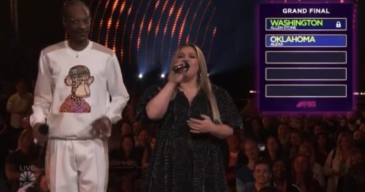 Snoop rocking his Bored Ape on national tv