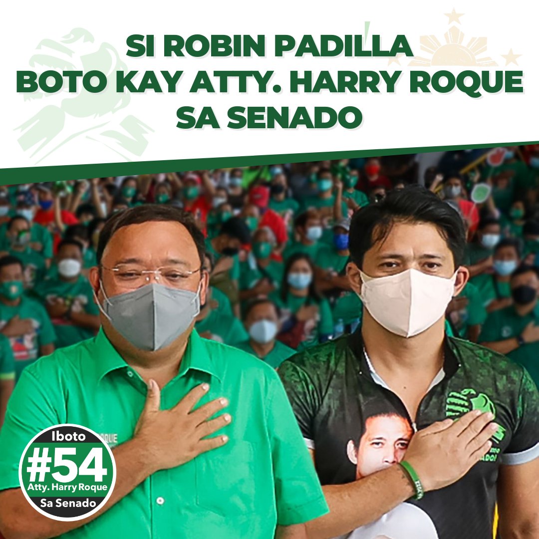 Ang utol ni Robin sa Senado si Atty Harry Roque.

Isang karangalan kay Robin na makasama ang isang katulad ni Atty Harry Roque sa Senado.

Bilib si Robin kay sa galing ni Atty Harry Roque sa batas.