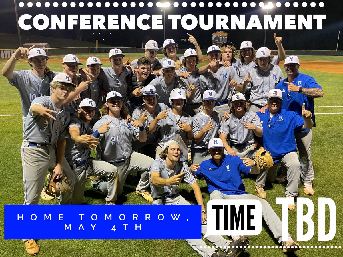We will host first round of conference tournament tomorrow, May 4th!   Time TBD!

Come out and cheer on your Knights once again! 

Go Knights!

💙🖤⚔️⚾️⚔️🖤💙 <a href="/NlhsSports/">NLHSSportsBoosters</a> <a href="/NLHSAD/">Dennis</a> <a href="/nlhs_athletics/">NLHS ATHLETICS</a> <a href="/NorthLincolnHS/">North Lincoln</a>