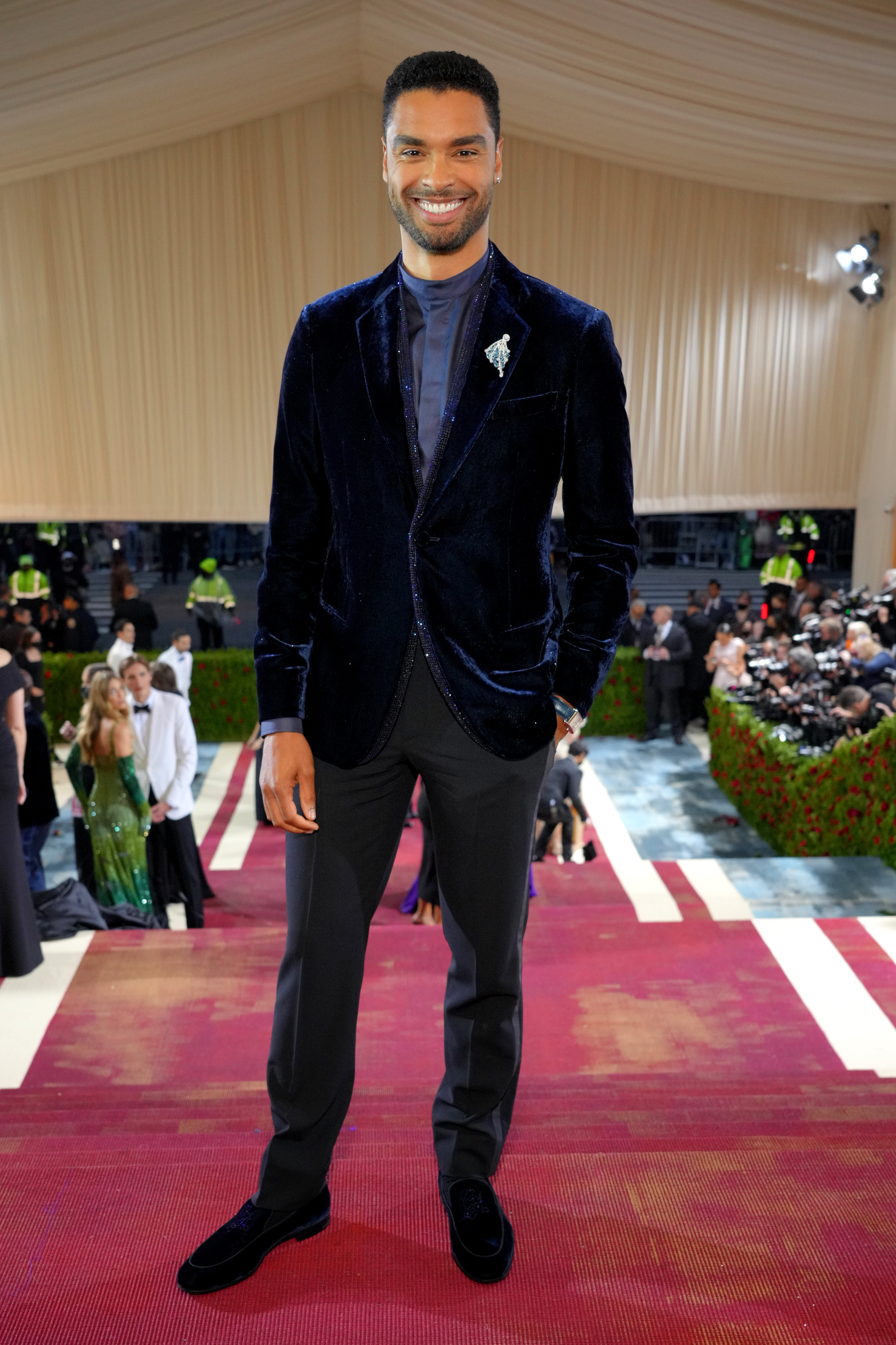 Red armani store suit