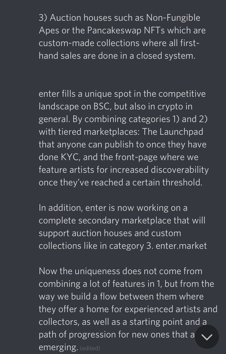 Why <a href="/EnterNFT/">enter - NFT ecosystem ✨</a> ⁉️
Great answer from the CEO <a href="/Kimat0shi/">Kimat0shi</a> 🔥❤️🔥 
Check image 👇

$NFTART #EnterART #BSCGems #BSC #Binance #altcoin #NFTGiveaway #EnterAudio #altcoins #MEXC #LBank #DigiFinex #Avalanche #EnterArmy #NFTART #EnterShillGang #Cryptocurrency #DeFi #Avax #NFTCommunity #NFTs