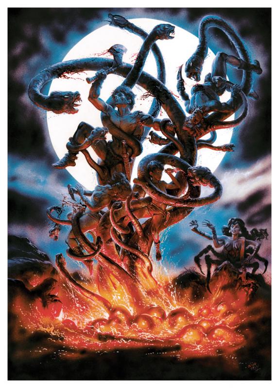I just bought myself a print of this 'Hydra Moon' artwork by #OliverFrey on 'A3 museum-quality art paper using a high-quality 8-colour process' from here: oliverfreyart.com It was given away as a poster with #Crash magazine &amp; I had it on my bedroom wall when I was 15!