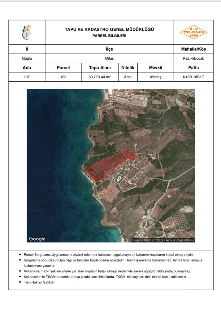Turizm imarlı arsamiz satılıktır .. otel .tatil köyü .yapmaya musahittir