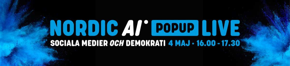 AI Lund (@aimllu) on Twitter photo Imorgon kl 16 sĂ€nder vi Nordic AI Popup Live â sociala medier och demokrati med bl a <a href="/janneelvelid/">Janne Elvelid</a> <a href="/MichaelBossetta/">Michael Bossetta</a> <a href="/anamariadutceac/">Anamaria Dutceac Segesten</a> och <a href="/skanemotor/">SkĂ„nemotor</a>.
Du nÄr sÀndningen frÄn: ai.lu.se/2022-05-04. Vi ses!
<a href="/lunduniversity/">Lund University</a>
<a href="/wasp_hs/">WASP-HS</a>
<a href="/AISweden/">AI Sweden</a>
<a href="/DigitalSocietyL/">Stefan Larsson</a>
<a href="/sustforum_LU/">Sustainability Forum</a> Imorgon kl 16 sĂ€nder vi Nordic AI Popup Live â sociala medier och demokrati med bl a <a href="/janneelvelid/">Janne Elvelid</a> <a href="/MichaelBossetta/">Michael Bossetta</a> <a href="/anamariadutceac/">Anamaria Dutceac Segesten</a> och <a href="/skanemotor/">SkĂ„nemotor</a>.
Du nÄr sÀndningen frÄn: ai.lu.se/2022-05-04. Vi ses!
<a href="/lunduniversity/">Lund University</a>
<a href="/wasp_hs/">WASP-HS</a>
<a href="/AISweden/">AI Sweden</a>
<a href="/DigitalSocietyL/">Stefan Larsson</a>
<a href="/sustforum_LU/">Sustainability Forum</a>