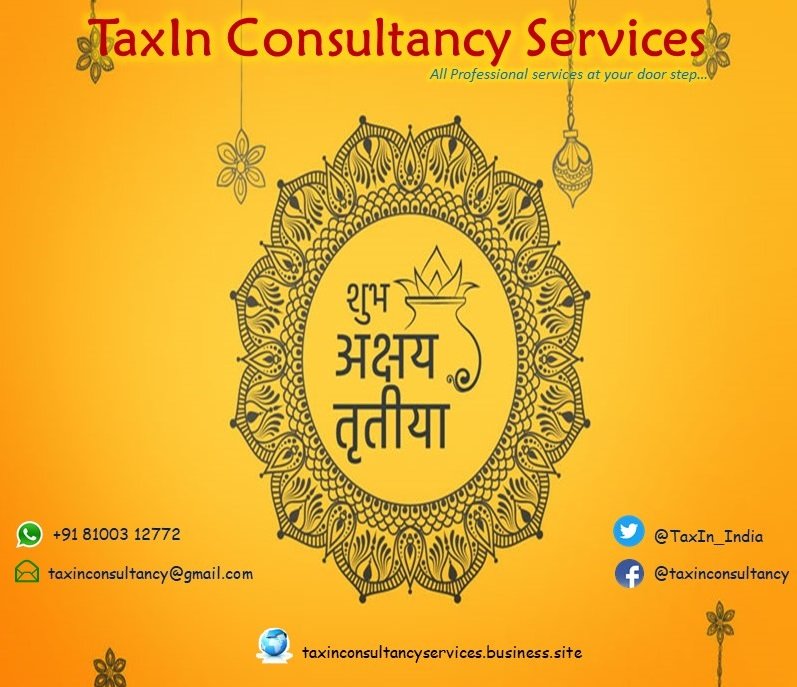 TaxIn_India's tweet photo. Team TaxIn Consultancy wishes you and your family a happy and prosperous Akshay Tritiya. https://t.co/L9s0a03A1u