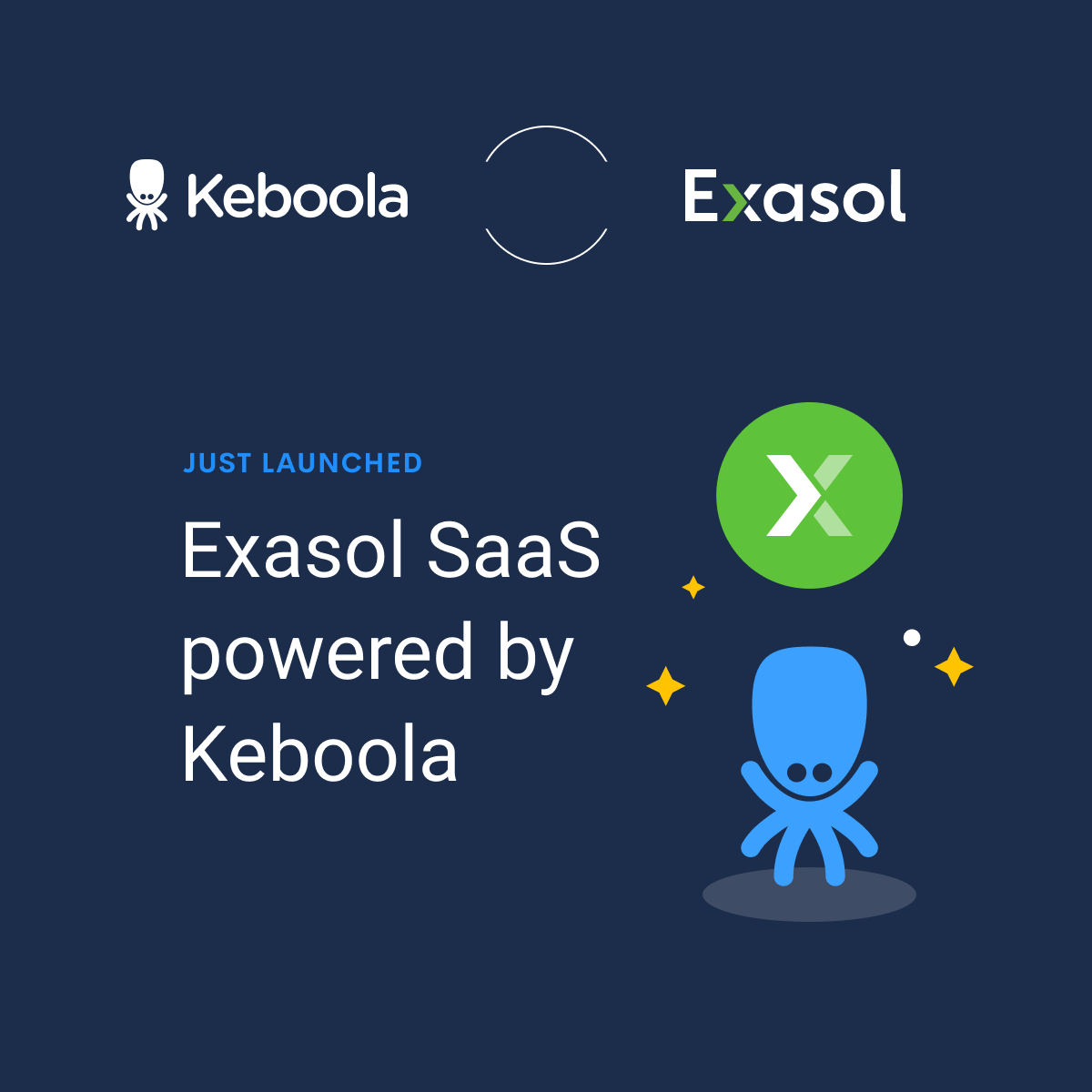 keboola's tweet photo. Just launched! @ExasolAG SaaS powered by Keboola.
Their fast in-memory database is going to the cloud. Starting today, not only you can enjoy Exasol in the cloud, but also connect Keboola with a simple click. 
https://t.co/xRMtnXFKIk https://t.co/zIgC3FO9bD