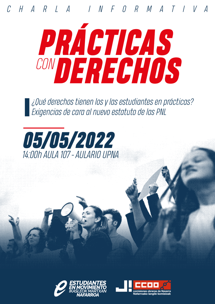 JovenesCCOONa's tweet photo. 📚⚒️ ¿Quieres saber los derechos que tienes y no se cumplen como estudiante en prácticas?
¿Quieres denunciar alguna situación de abuso que has sufrido estando en prácticas?
Acércate el próximo jueves a la charla que celebraremos en el aula 107 de la UPNA junto a @eemnavarra ‼️✊🏽 https://t.co/qnqMqvrQGe