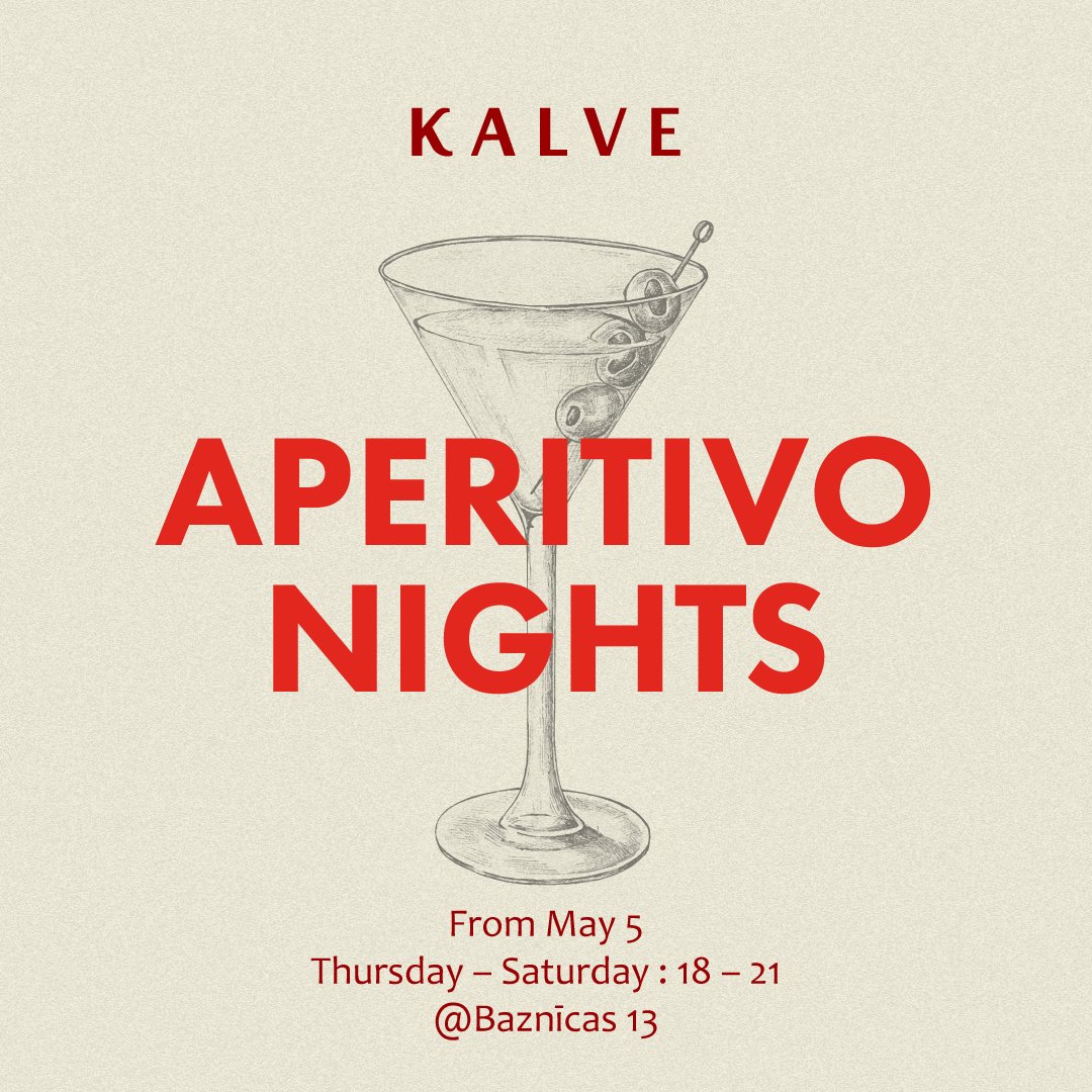 Tiekamies jau šo ceturtdien KALVE Baznīcas ielas 13 terasē! 🍸 18–21 / aperitivo dzērieni / mini uzkodas

cin cin!