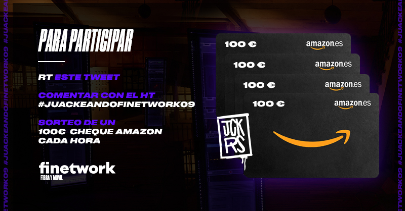 JUACKEANDO, JUACKEANDO OTRA VEZ

SORTEO DE 5 CHEQUES DE AMAZON DE 100€ CADA HORA

Para participar:

1. RT este tweet
2. Comentar con el HT #JuackeandoFinetwork09

Mucha suerte a todos!!! 

A las 13h, 14h, 15h, 16h y 17h en punto habrá ganador/a

Go go!!!
