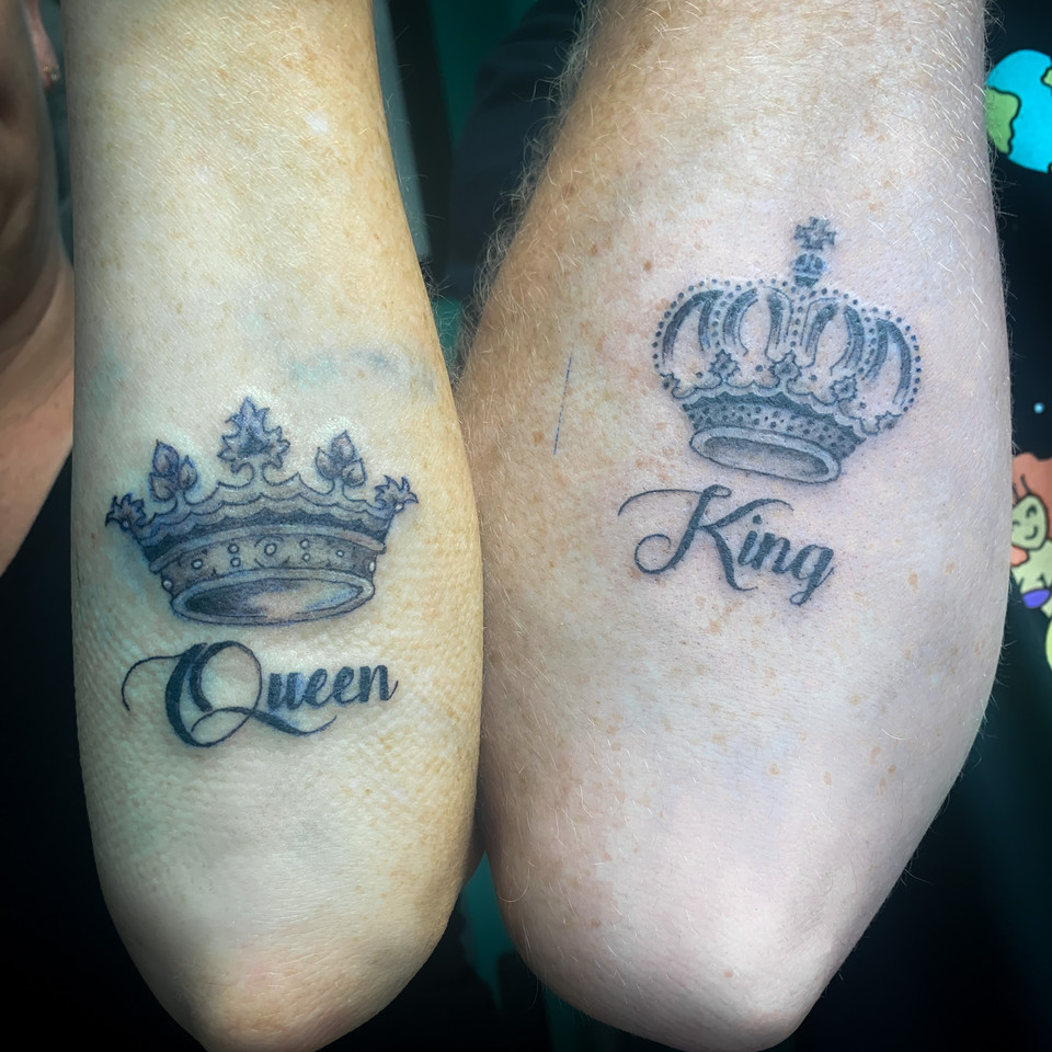 Cute couples tattoos for a super cute couple!! #tatt #Tattoo #Tattooartist  #Tattooapprentice #Artistsofinstagram #relationshipgoals, image size:960x960