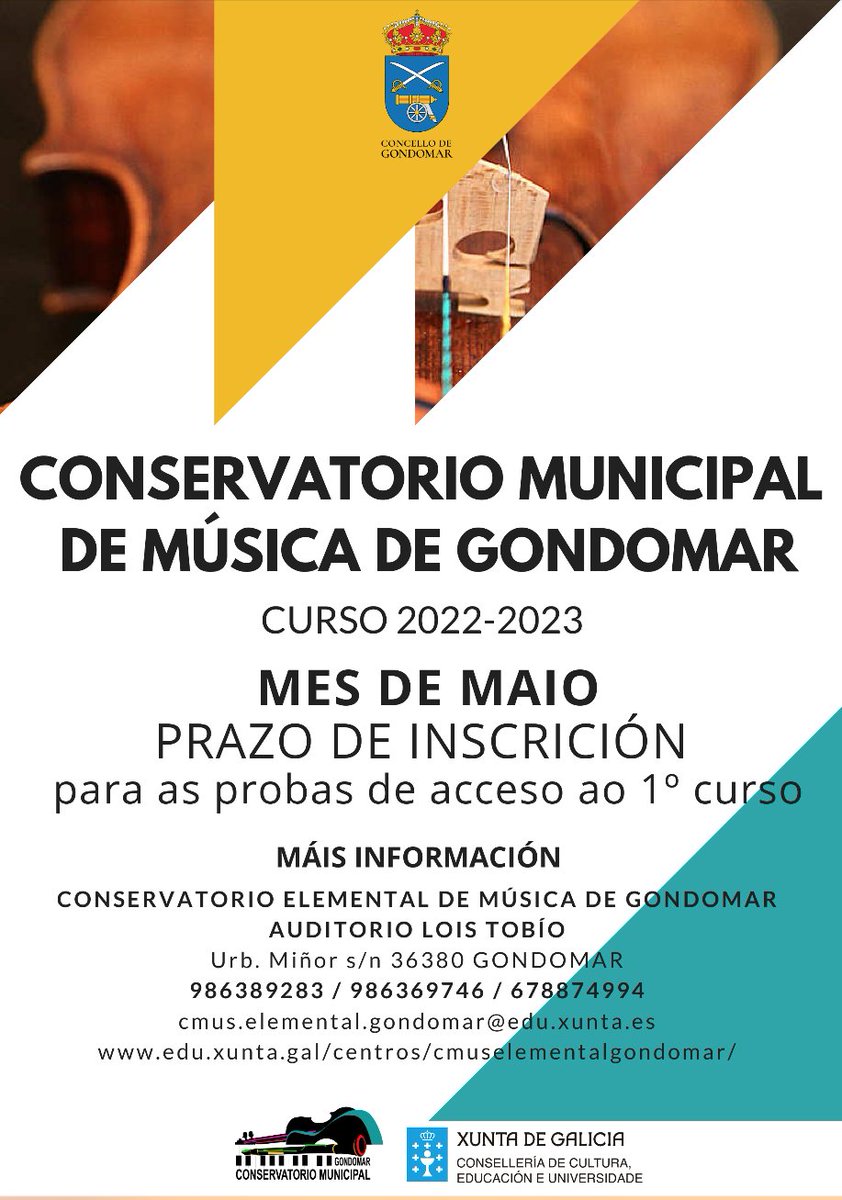 Aberto o prazo de inscrición no Conservatorio Municipal de Música de Gondomar dlvr.it/SPgYs1