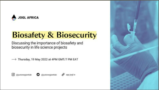 erikanbaluku's tweet photo. As accesibility to Open #Science becomes widespread, we must look into the risks that may be caused by misuse of biological research using current emerging biotechnologies.

Join us on 19th May 2022 for Biosafety and Biosecurity workshop.

Register Today : https://t.co/X77dA29Vse https://t.co/oODKx4x4vD