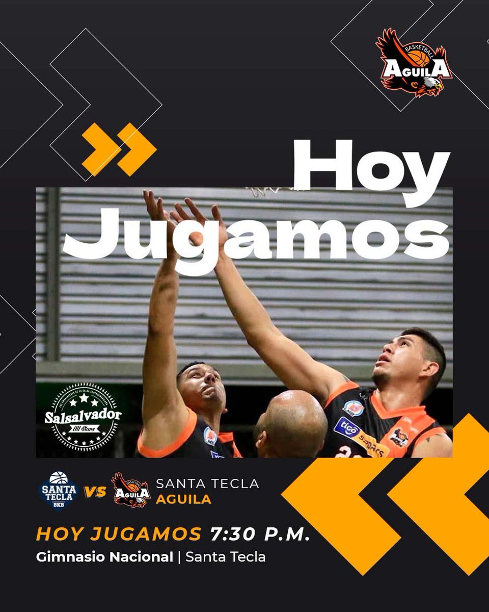 ☄️ PARA TECLA VAMOS ☄️ PARTIDAZO 🏀

🗓: HOY martes 3 de mayo
🏟: Gimnasio Municipal Adolfo Pineda, Tecla   
⌚️: 7:30pm
🏷: $3.00

Un gran juego mañana, VAMOS TODOS, SEREMOS ESE SEXTO JUGADOR  🦅 

#SomosAguilaBKB