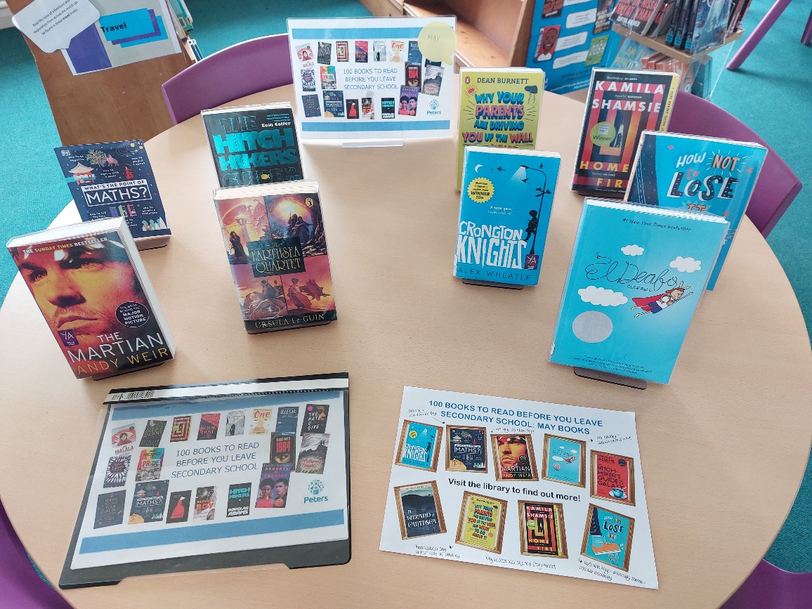 The books chosen for '100 Books to Read Before You Leave Secondary School' in May include those to mark Deaf Awareness Week (4th-9th), World Maths Day (5th) and our assembly theme Mental Wellbeing (16th-20th). May is also National Share a Story Month! #readingforpleasure