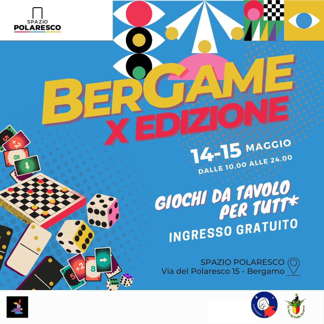 gianluigidamore's tweet photo. Siete tutti invitati al BerGame Ideato dall'associazione Ludiverso - @TanaDeiGoblin Bergamo dove troverete una area per gioco libero, prestito giochi, area game designer, GDR, altre realtà ludiche della bergamasca, mercatino dell'usato e  possibilità di ristoro. #boardgames #gdr https://t.co/MDxT83c4IH