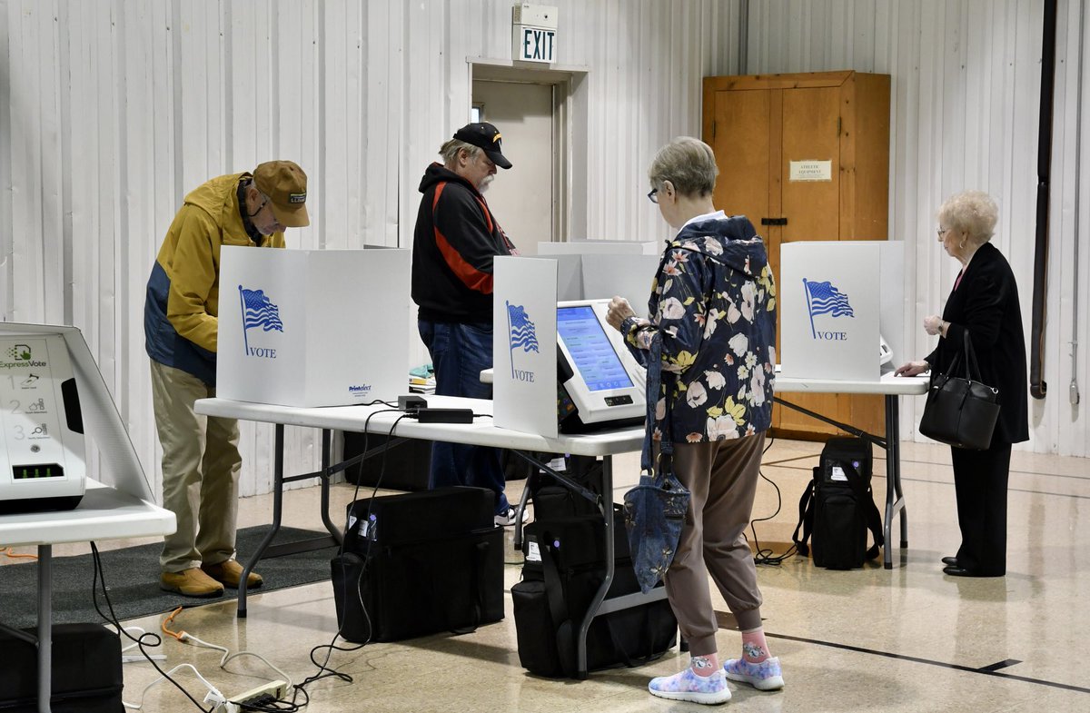 #MadCoVotes
During a break in the rain this morning the Parkview Nazarene Church voting center got busy with voters filling up most all their machines.