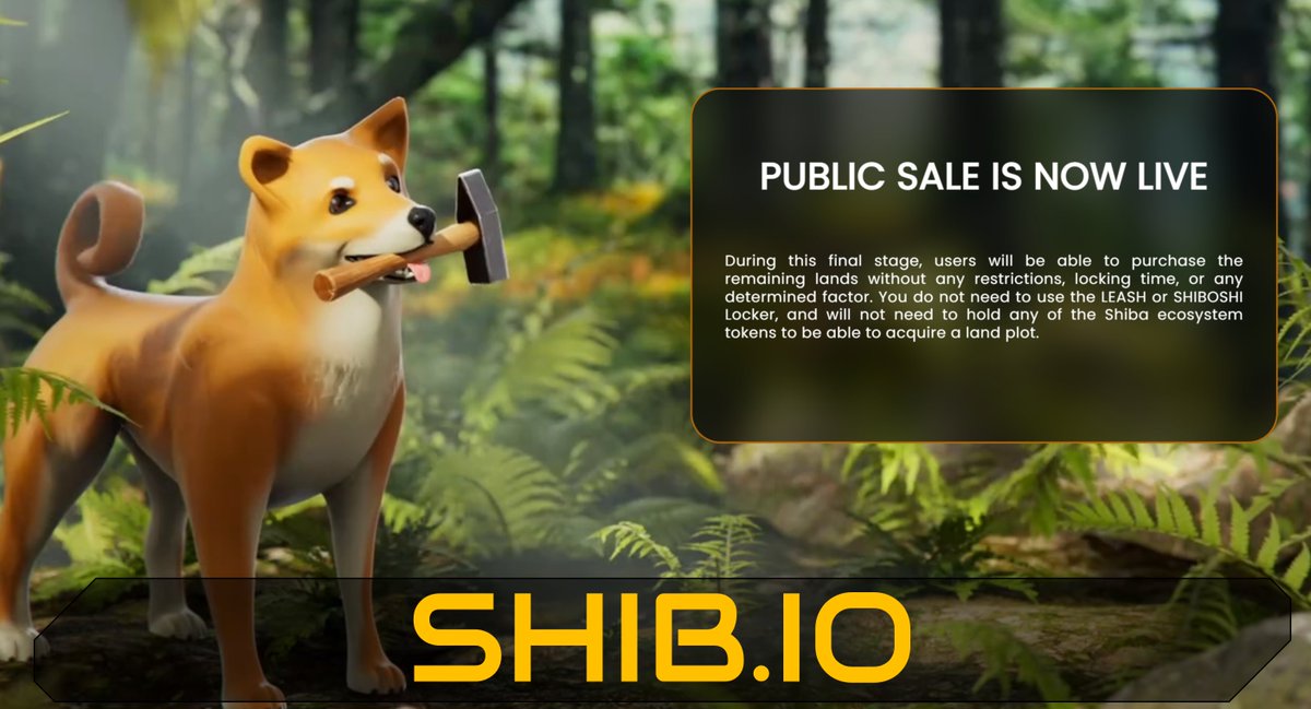 ShibInformer's tweet photo. #SHIB has its place in the #Metaverse.⚒️
Powered by a huge community, many partners, affordable prices, and our own blockchain optimized for low fees. Reserve your land and be part of a space for fun, business &amp; innovation.

    https://t.co/kmcWBslAGW https://t.co/l9aYoB5Mnp