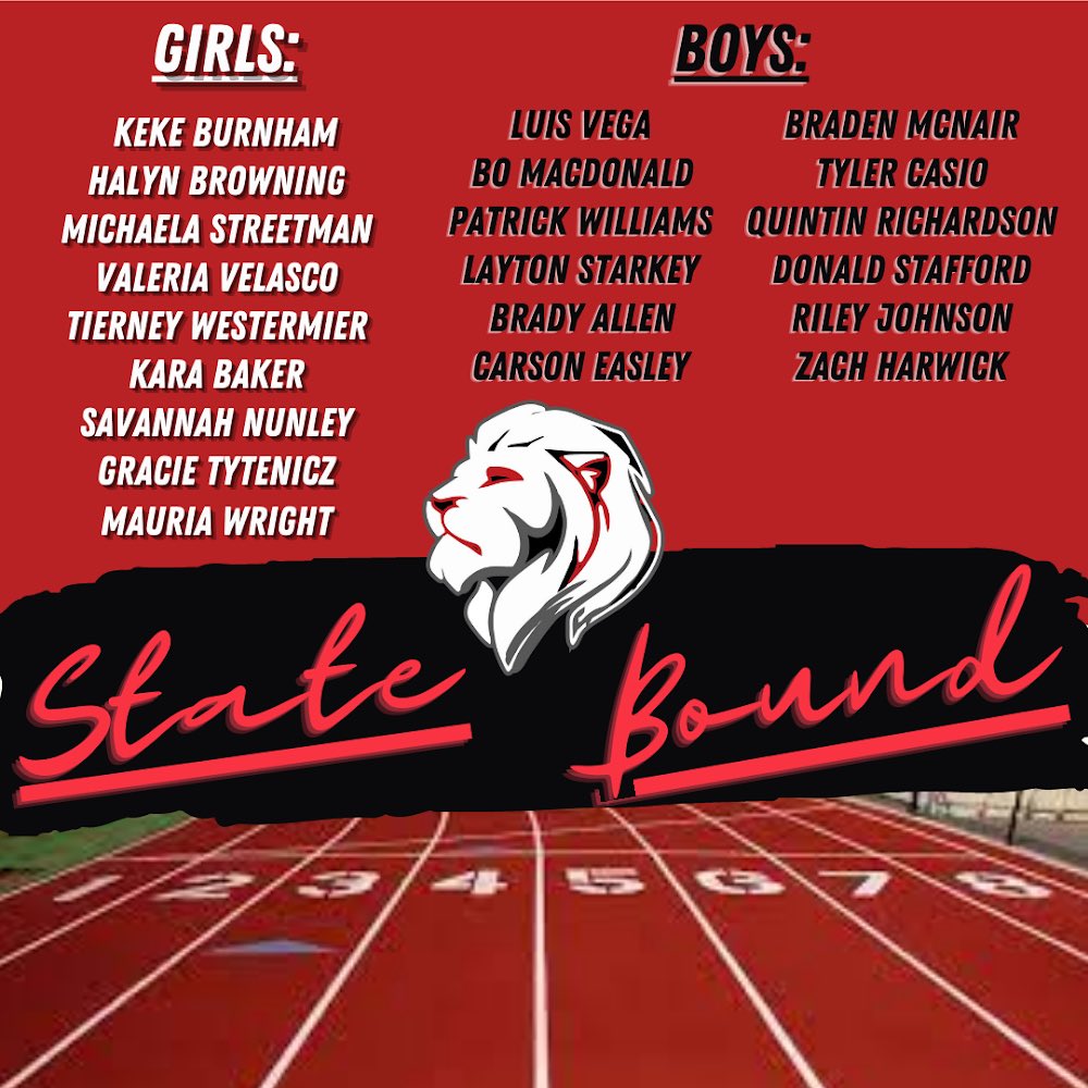LHStrack_XC's tweet photo. Congratulations to our State Qualifiers! They’ll be competing in the 3A State Track meet on Friday &amp; Saturday at Western Heights in OKC. https://t.co/HkWLEHgyXL