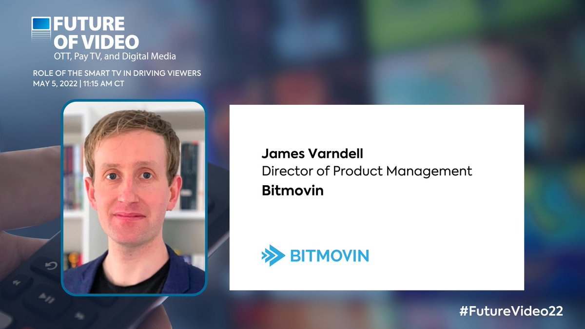 bitmovin's tweet photo. Our Director of Product Management James Varndell, will be speaking at #FutureVideo22 on May 5 at 11:15 AM CT. 

Register today: https://t.co/iqnpK6BR9j

#DareToStream #FutureOfVideo #DigitalMedia #LiveStreaming #OTT #SmartTV https://t.co/GFdNfSMqHX