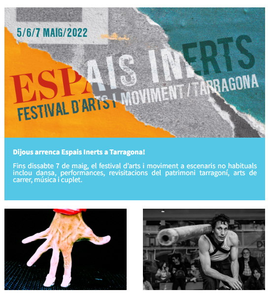 medol_TGN's tweet photo. ⚠ #MailAlert!
Si esteu subscrits al butlletí de #MèdolTGN, teniu a la vostra bústia tota la informació sobre #EspaisInerts: 👉 els espectacles, on aconseguir invitacions per a cada sessió...
👀Si no el reps encara, pots llegir-lo i subscriure't aquí: https://t.co/PTrkc4iPfK https://t.co/ONWmZTdIm7