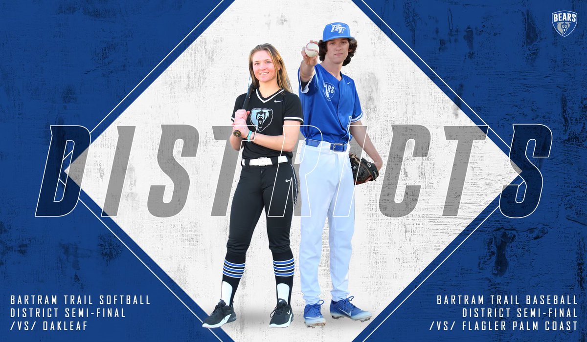 G A M E D A Y 
🥎 <a href="/BartramSoftball/">Bartram Softball 🥎</a> 
🆚 Oakleaf 
📍 <a href="/BartramTrail/">Bartram Trail Bears</a> 
⚾️ <a href="/BTBEARSBASEBALL/">Bartram Trail Baseball</a> 
🆚 Flagler Palm Coast
📍 Creekside 
#GoBears🐻