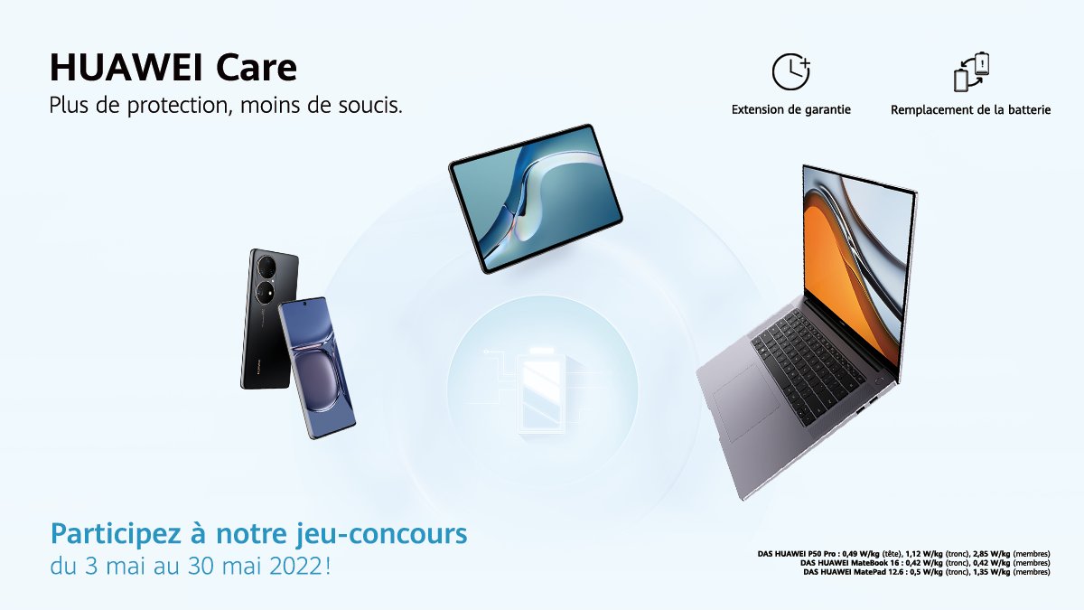 huaweimobilefr's tweet image. 🎁 JEU-CONCOURS Huawei Care 🎁

Suivez-nous et RT ce tweet pour tenter de gagner :

👉 3 x coupons de réduction de 20€ sur l'extension de garantie* lors d'un achat sur notre site,
👉 3 x paires d'écouteurs HUAWEI FreeBuds 4i.

Découvrez Huawei Care : fal.cn/3ohPb