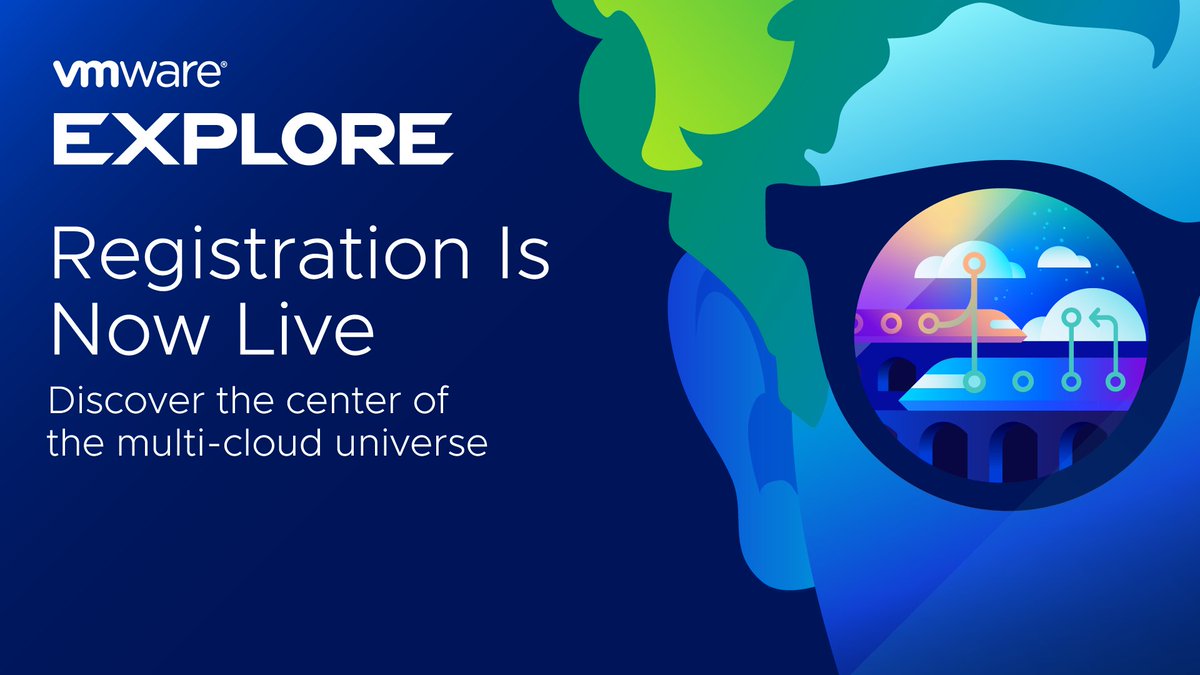 Registration for #VMwareExplore U.S. 2022 is now open! 🎉

Join us on this new, multi-cloud adventure. Mark your calendars and tag a friend you want to join you: bit.ly/3kvaO91