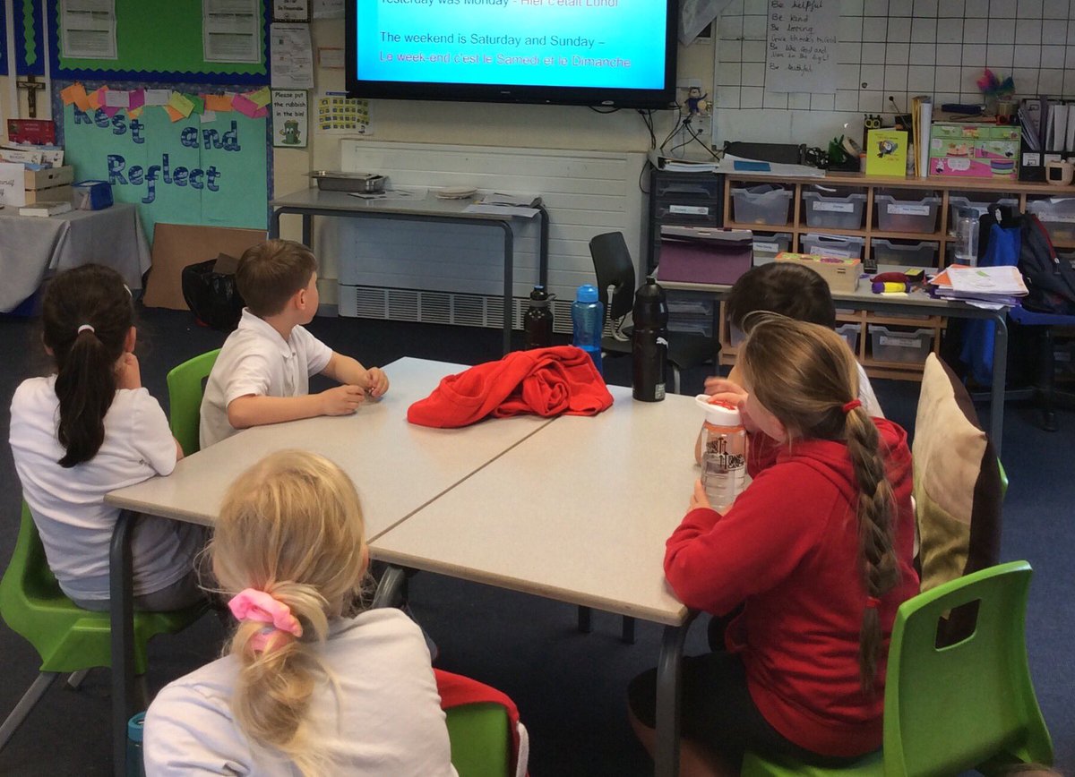 This afternoon in #joeysfrench, Year 3 continued learning the vocabulary associated with the days of the week. We learnt how to tell our friends which day it was today, yesterday and which day it will be tomorrow! @stjs_staveley