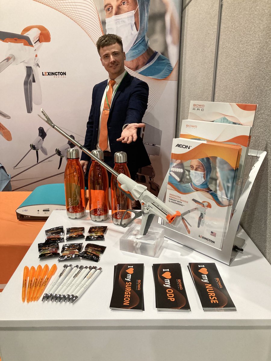 BOWAMEDICALUK's tweet photo. Our #ASGBI2022 stand has been very popular with plenty of interest in our product portfolio and the most favourite giveaways with a splash of our orange #BOWAMEDICALUK branding: 

🔸orange water bottles
🔸pens 
🔸sweets

and stickers:

I 🧡 my Surgeon
I 🧡 my Nurse
I 🧡 my ODP https://t.co/kncbC9fAVp